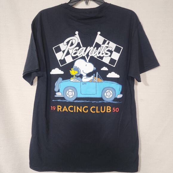 Snoopy and Woodstock Racing club men's medium black shirt - Picture 1 of 6